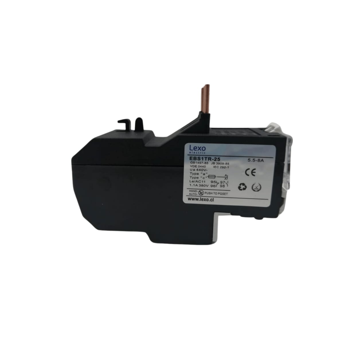 Rele Termico para Contactor 5.5 - 8A Lexo - Vista 3