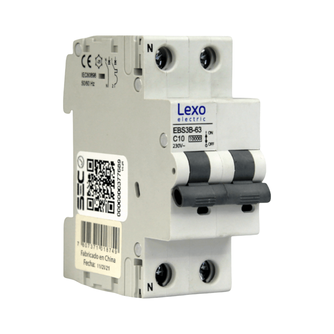 Int. Automatico Lexo Omnipolar 2x10A 10KA Curva C 0