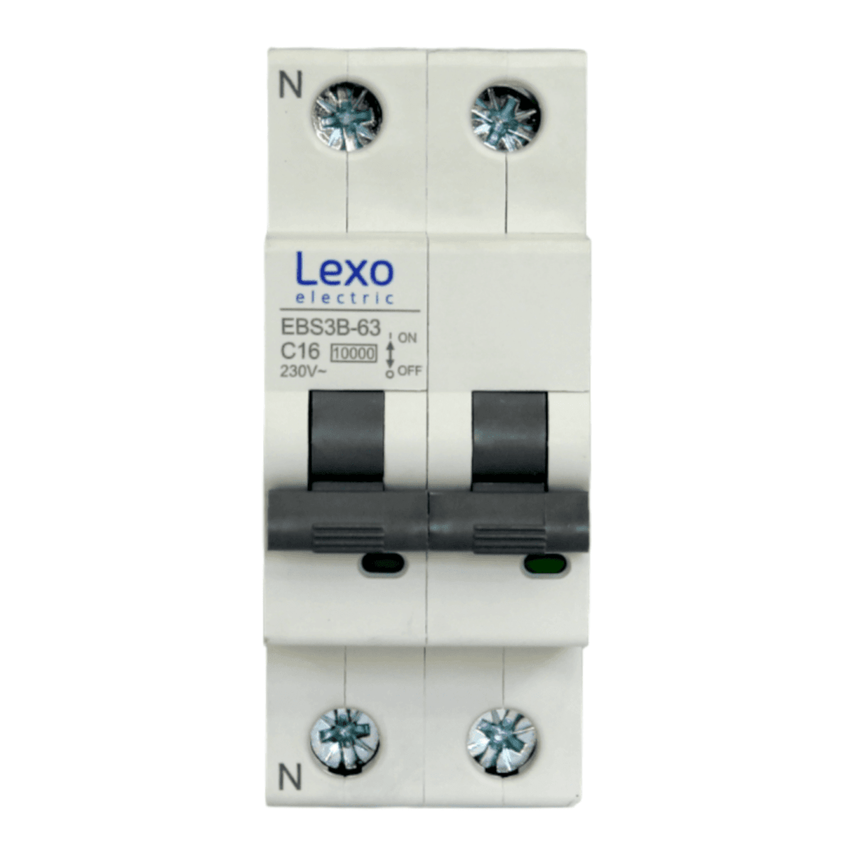Int. Automatico Lexo Omnipolar  2x16A 10KA Curva C - Vista 2