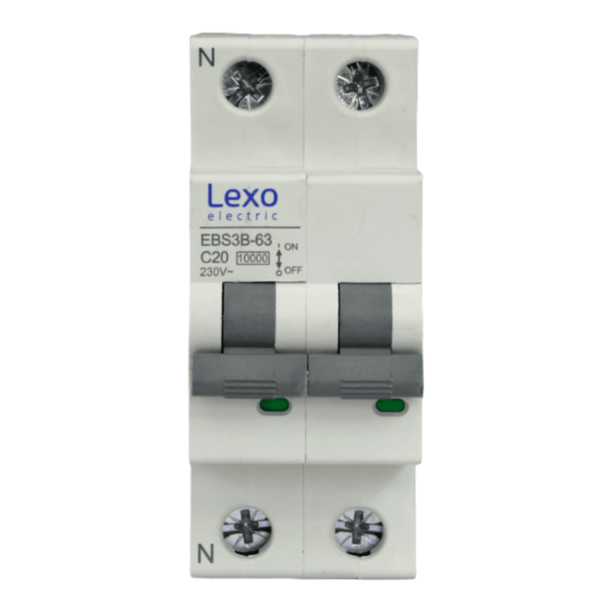 Int. Automatico Lexo Omnipolar 2x20A 10KA Curva C - Vista 2
