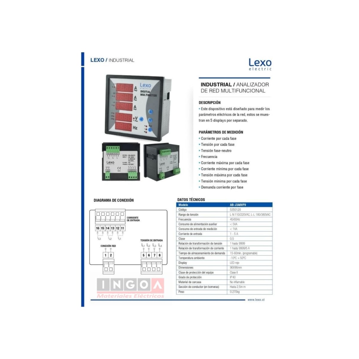 Analizador de Red Multifuncional IP40 - Lexo 5350120 - Vista 4