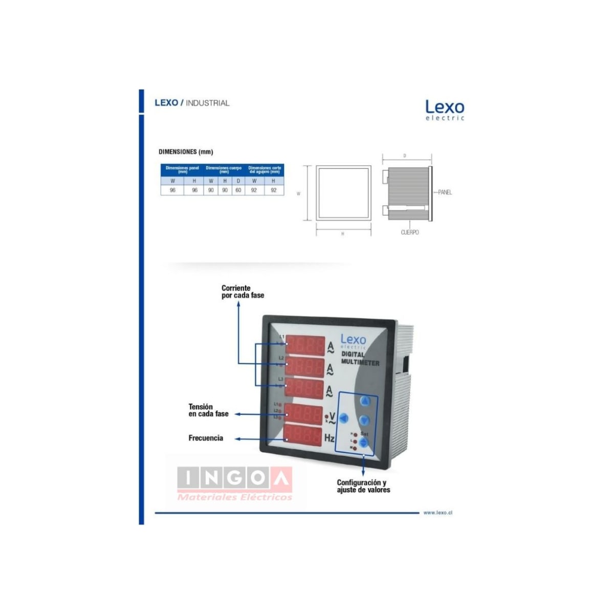Analizador de Red Multifuncional IP40 - Lexo 53501205