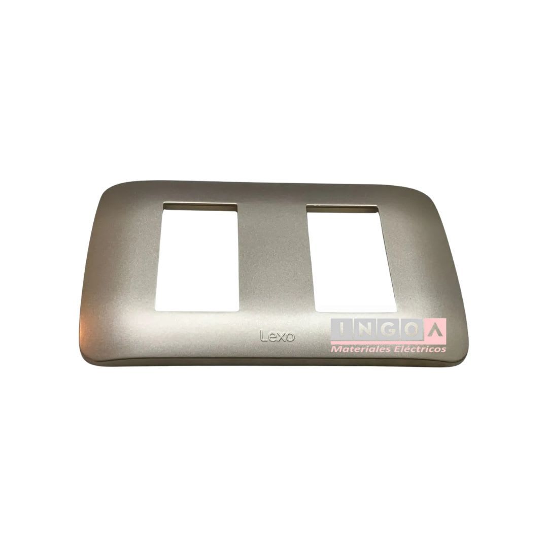 Placa Tapa 2 Modulos Color Titanio - Lexo2