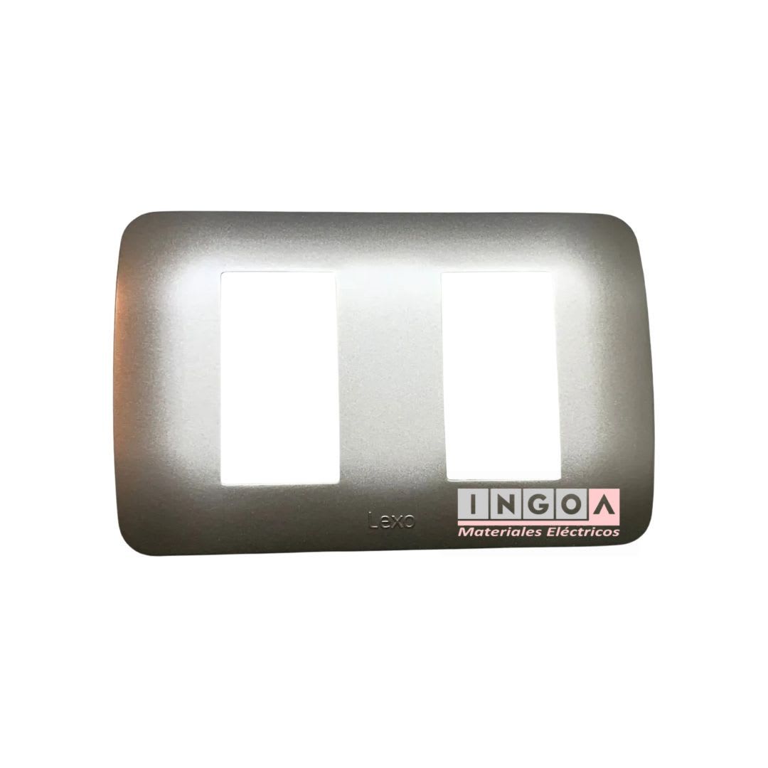 Placa Tapa 2 Modulos Color Titanio - Lexo3