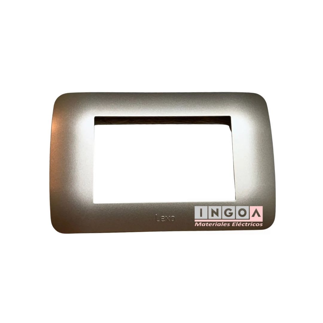 Placa Tapa 3 Modulos Color Titanio - Lexo2