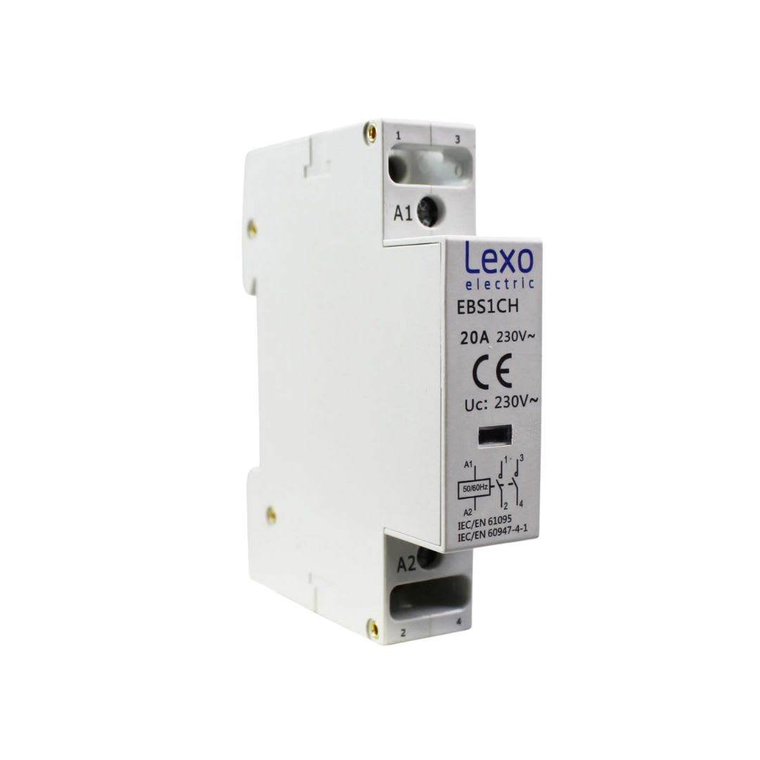 Contactor Modular 20A 1NO + 1NC Bobina 220V Lexo - 5360123 0