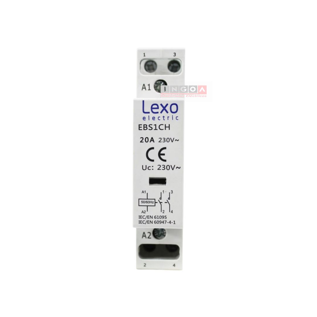 Contactor Modular 20A 2NO Bobina 220V Lexo - Vista 2