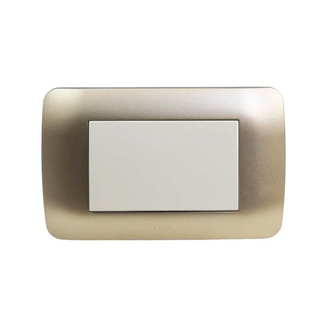 Interruptor Emb. 9/24 Teclon 73MM 10A 250V Mod. Beige Placa Titanio Lexo 0