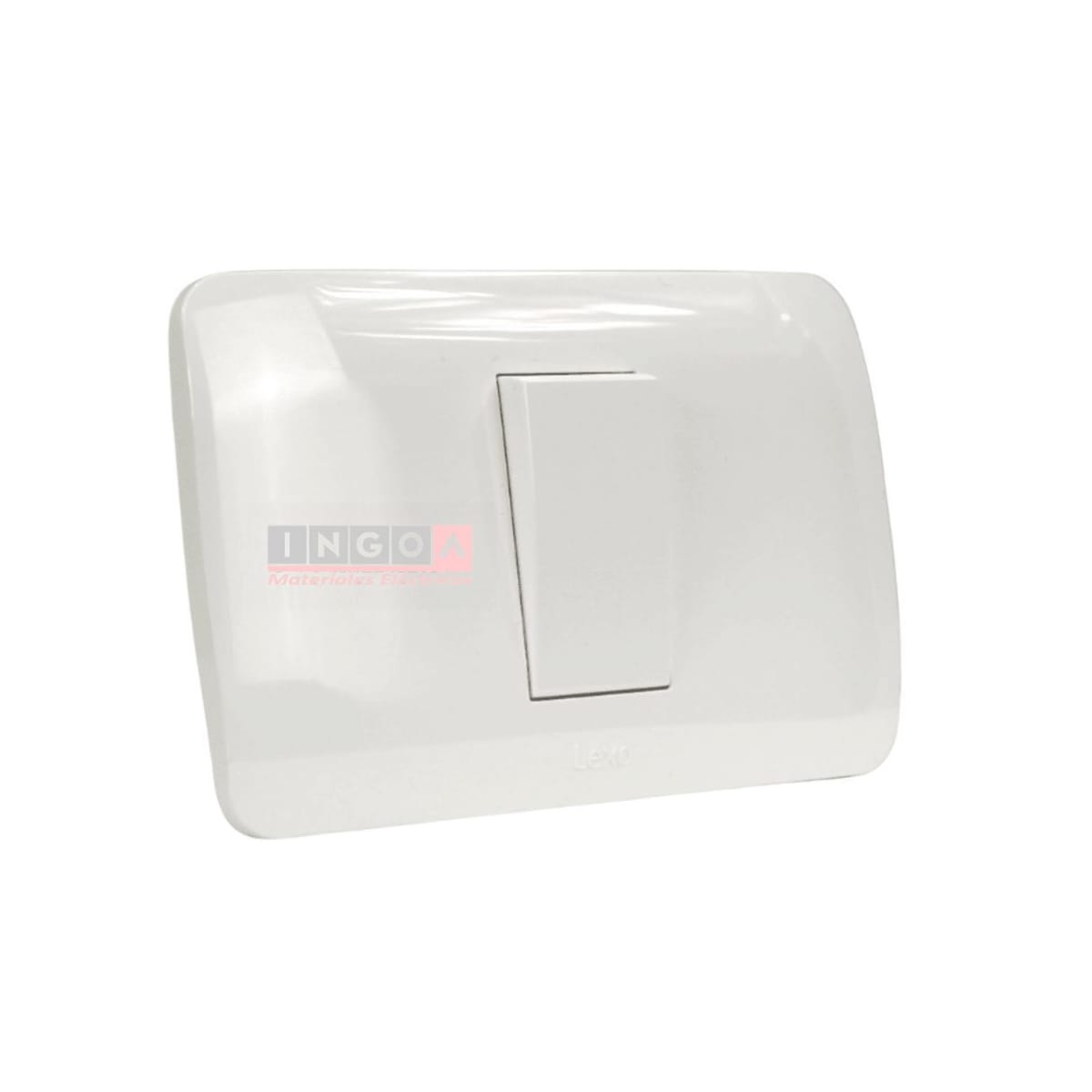 Interruptor Simple Emb. 9/24 10A 250V Blanco - Lexo - Vista 2