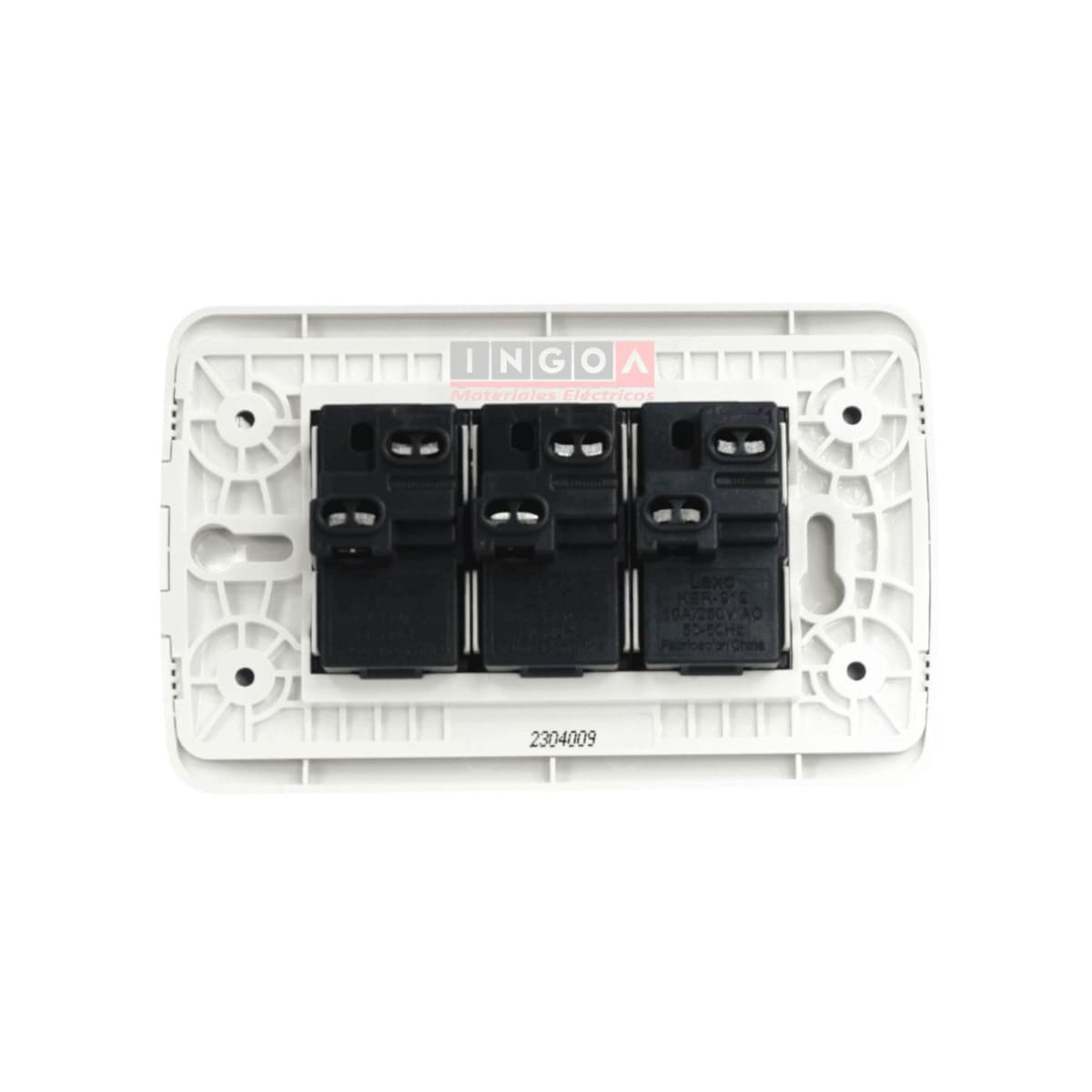 Interruptor Triple Emb. 9/32 10A 250V Blanco - Lexo - Vista 3
