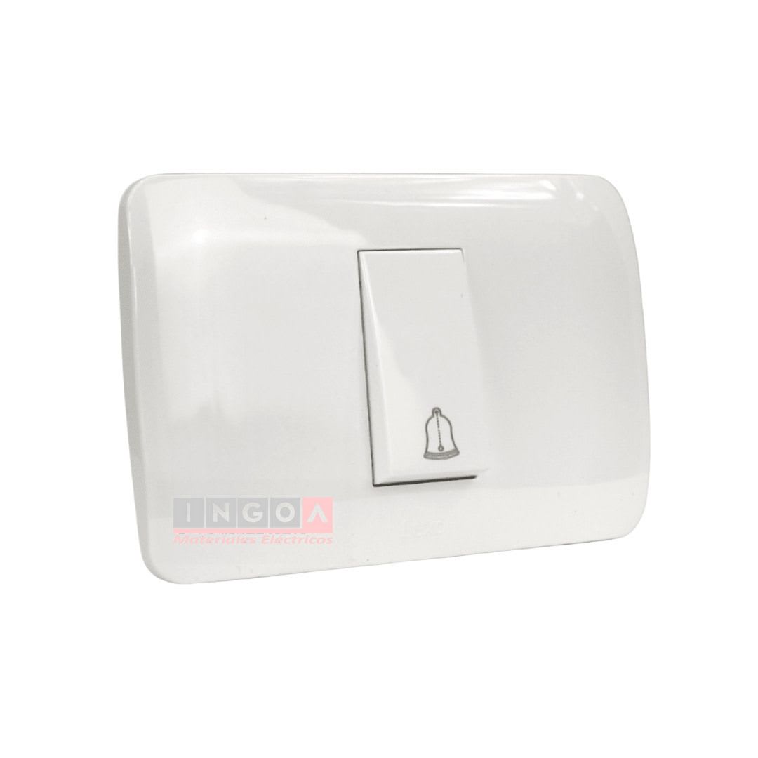 Interruptor Pulsador Timbre Emb. 10A 250V Blanco Lexo2