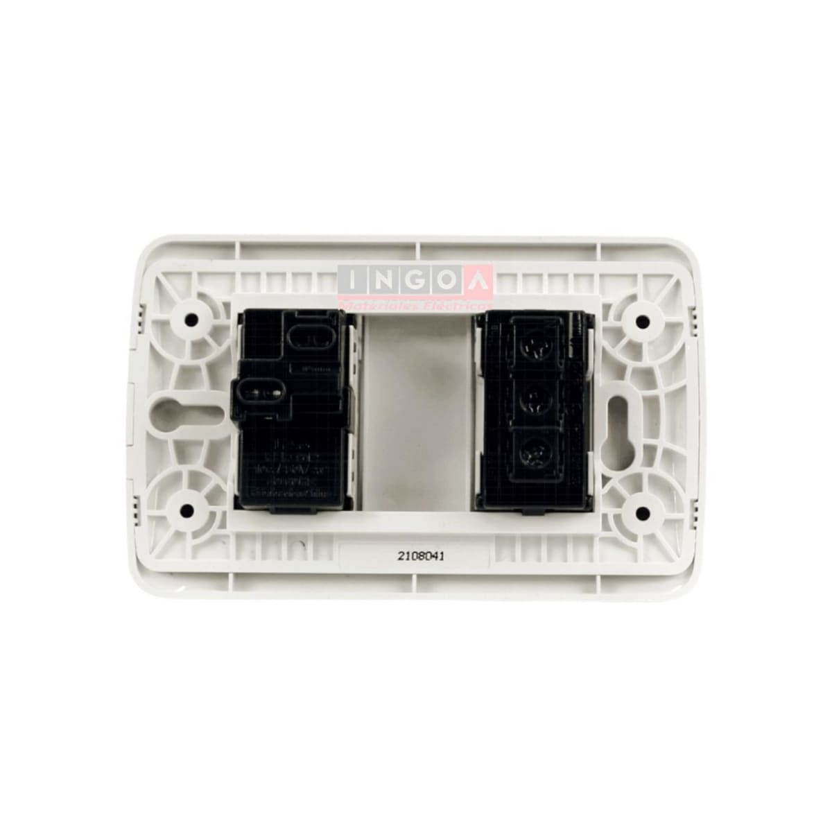Interruptor Simple Emb. 9/12 + Enchufe 10A 250V Blanco - Lexo - Vista 3