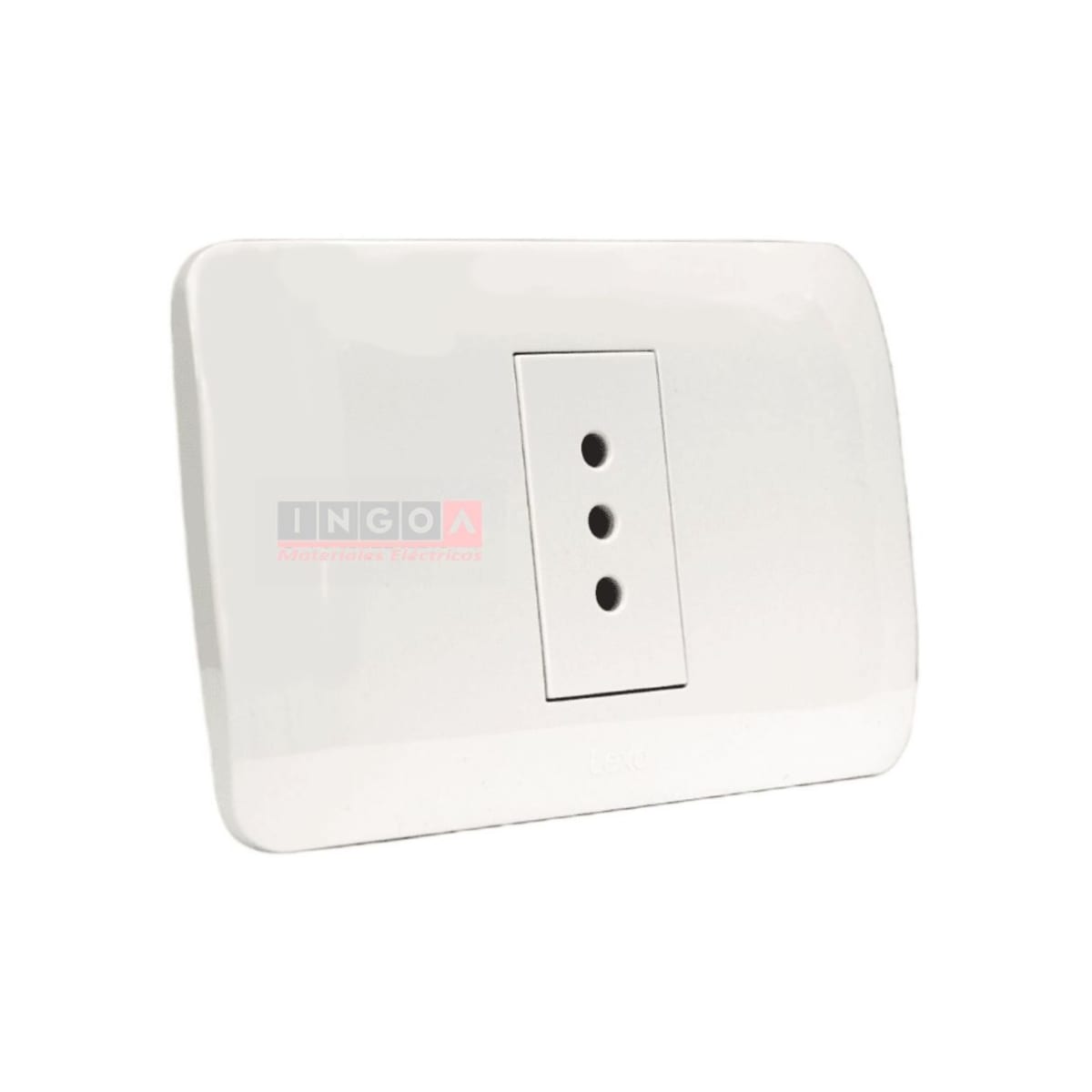 Enchufe Simple Emb. 10A 250V Blanco - Lexo - Vista 2