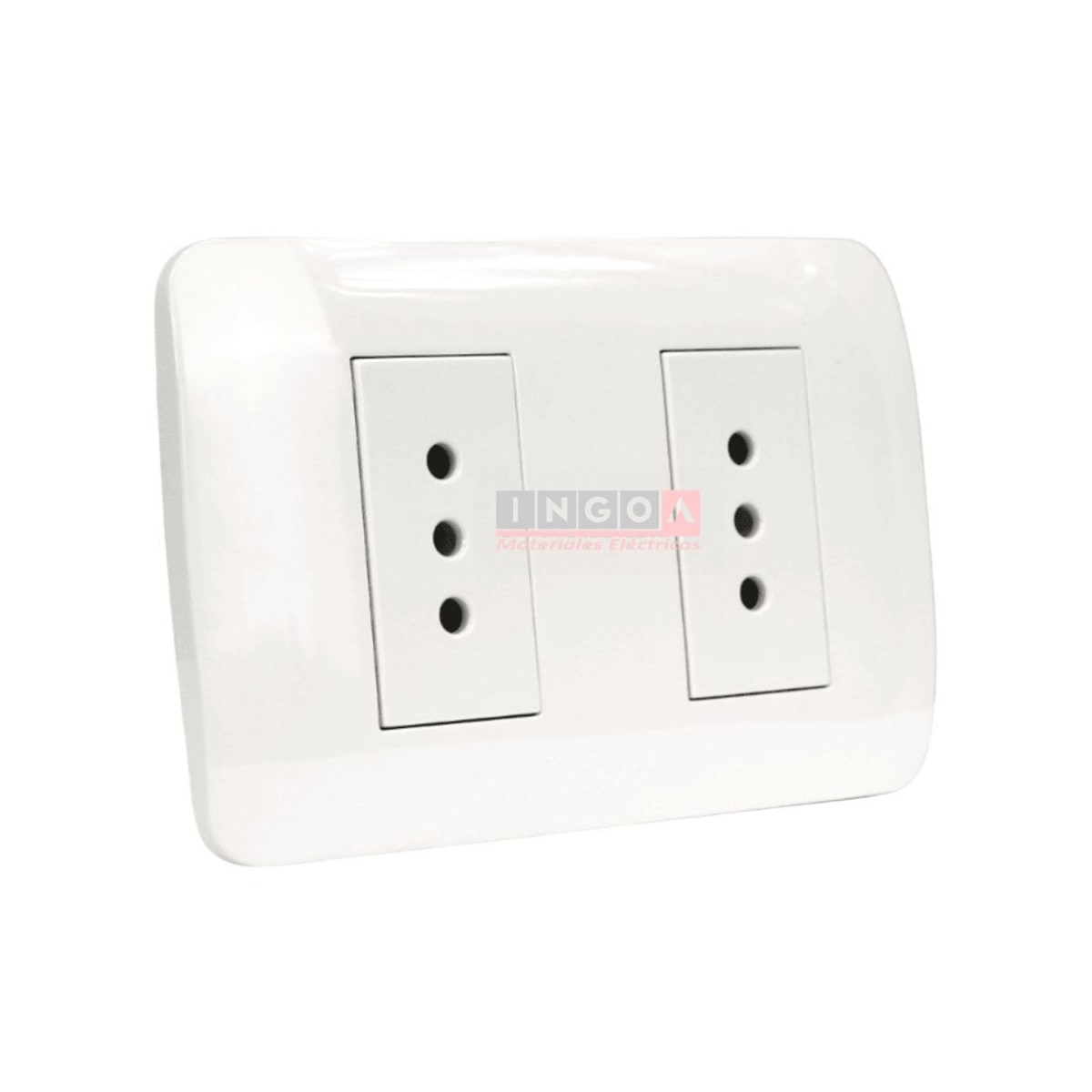 Enchufe Doble Emb. 10A 250V Blanco - Lexo - Vista 2