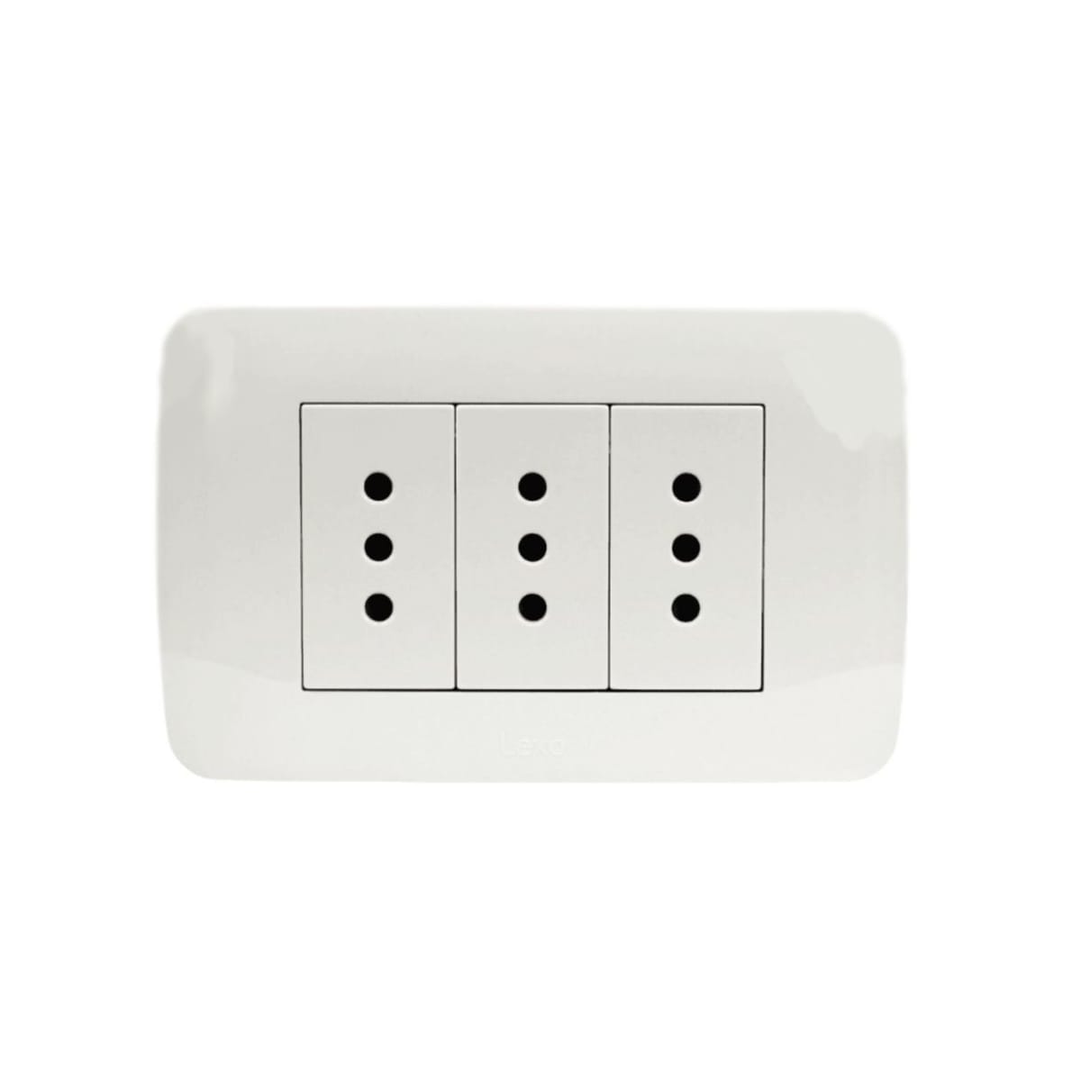 Enchufe Triple Emb. 10A 250V Blanco - Lexo - Imagen Principal