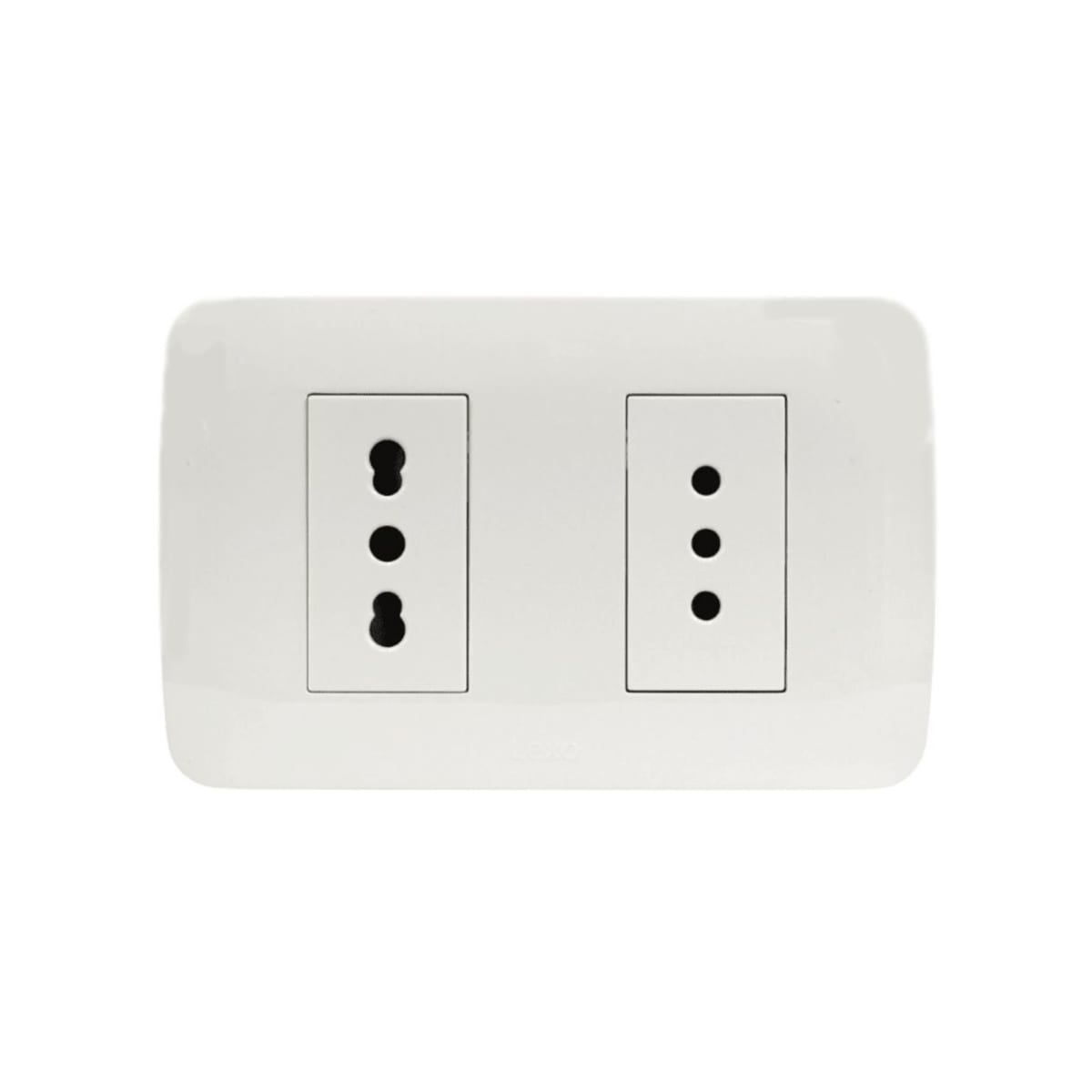 Enchufe Doble Emb. 10A + 10/16A 250V Blanco - Lexo - Imagen Principal