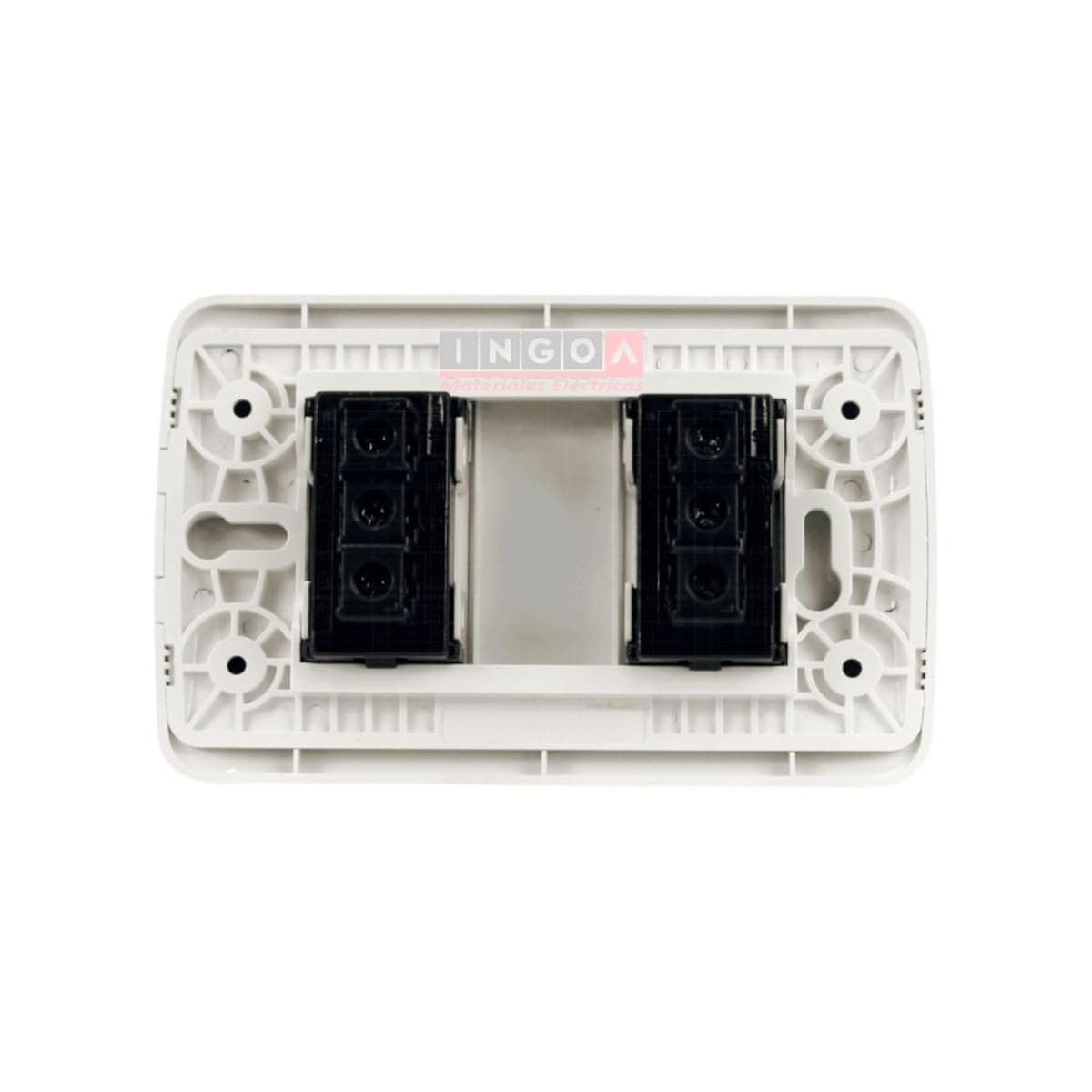 Enchufe Doble Emb. 10A + 10/16A 250V Blanco - Lexo - Vista 3