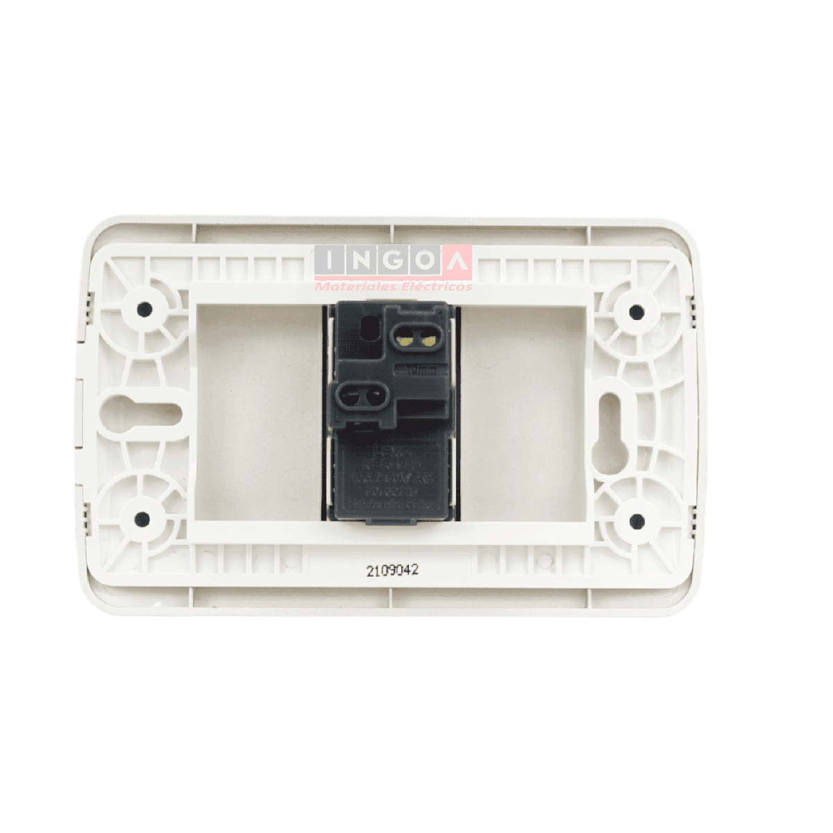 Interruptor Simple Emb. 9/12 10A 250V Mod. Beige Placa Titanio - Lexo - Vista 3