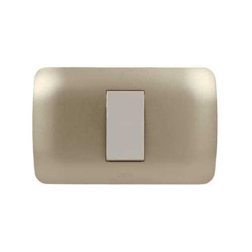 Interruptor Simple Emb. 9/24 10A 250V Mod. Beige Placa Titanio - Lexo 0