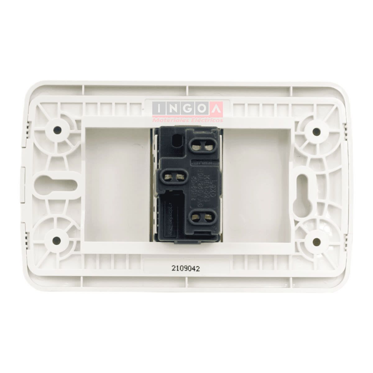 Interruptor Simple Emb. 9/24 10A 250V Mod. Beige Placa Titanio - Lexo - Vista 3