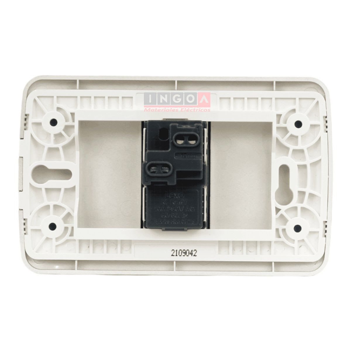 Interruptor Pulsador Timbre Emb. 10A 250V Mod. Beige Placa Titanio Lexo3