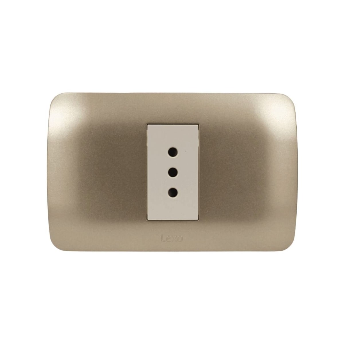 Enchufe Simple Emb. 10A 250V Mod. Beige Placa Titanio - Lexo - Imagen Principal