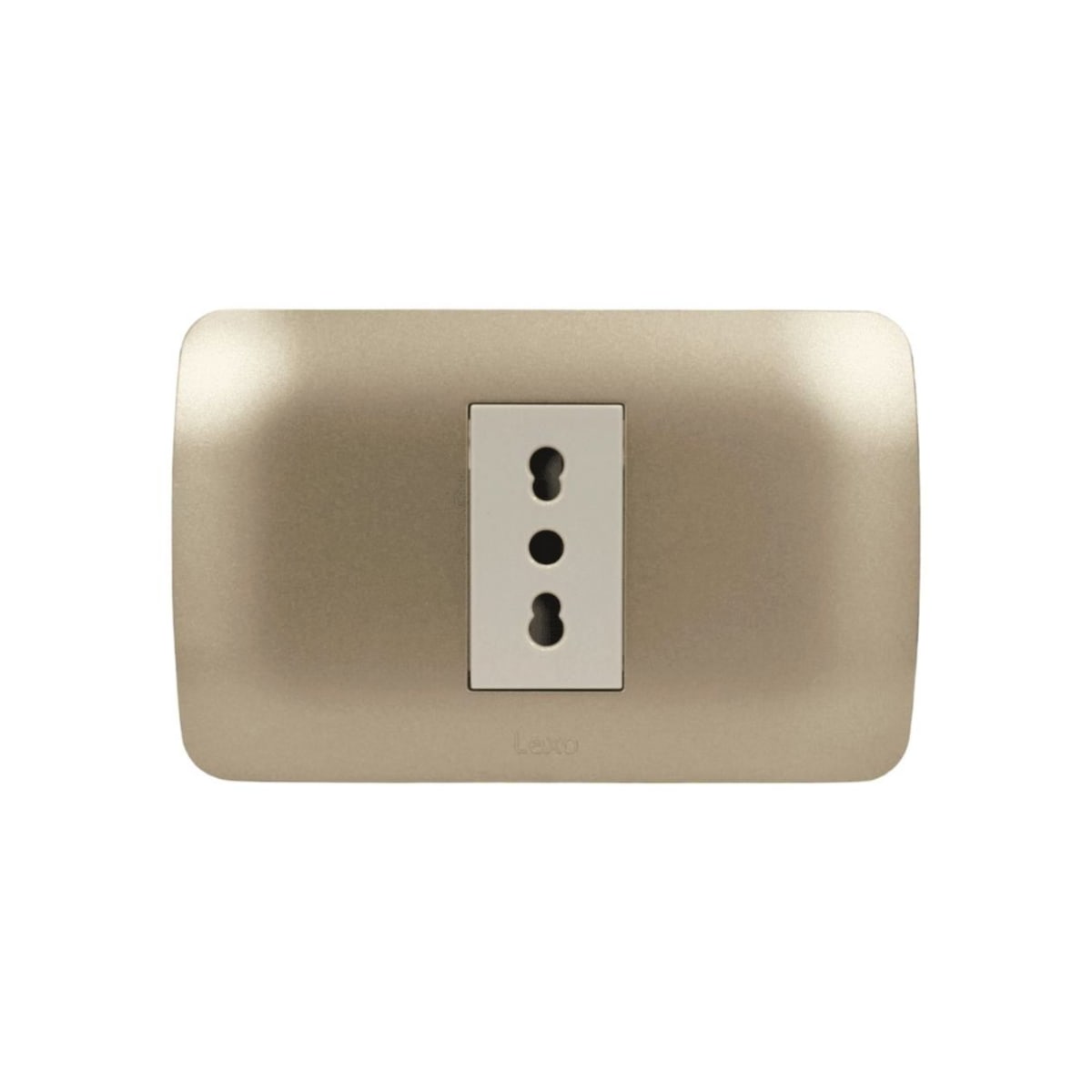 Enchufe Simple Emb. 10/16A 250V Mod. Beige Placa Titanio - Lexo 0