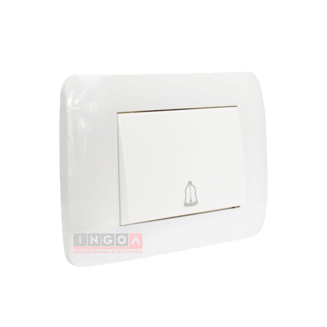 Interruptor Pulsador Timbre Teclon 73MM Emb. 10A 250V Blanco Lexo2