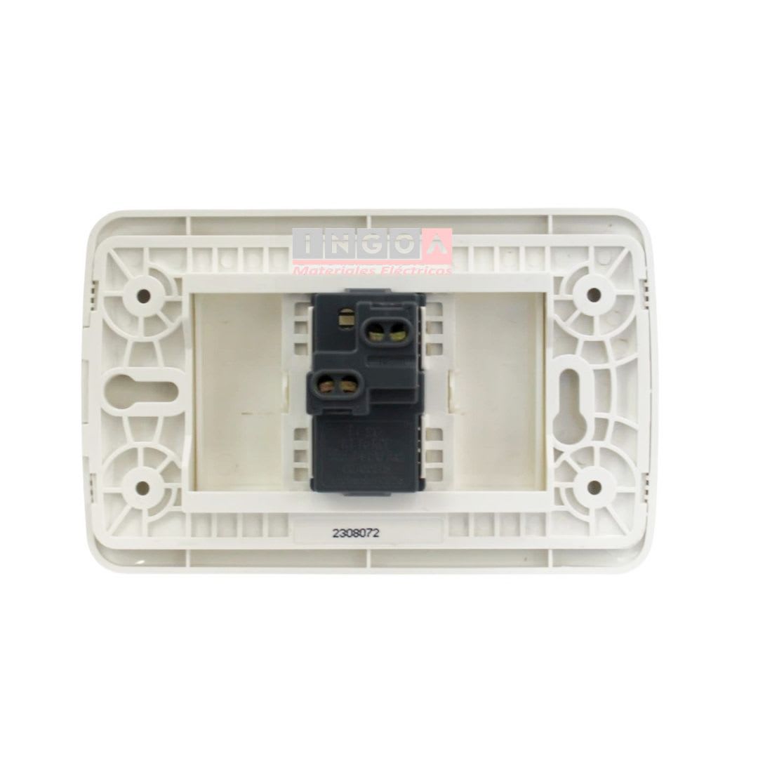 Interruptor Pulsador Timbre Teclon 73MM Emb. 10A 250V Blanco Lexo3