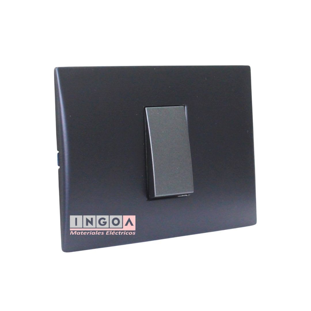Interruptor Emb. 9/12 10A 250V Negro Linea Andes Lexo2
