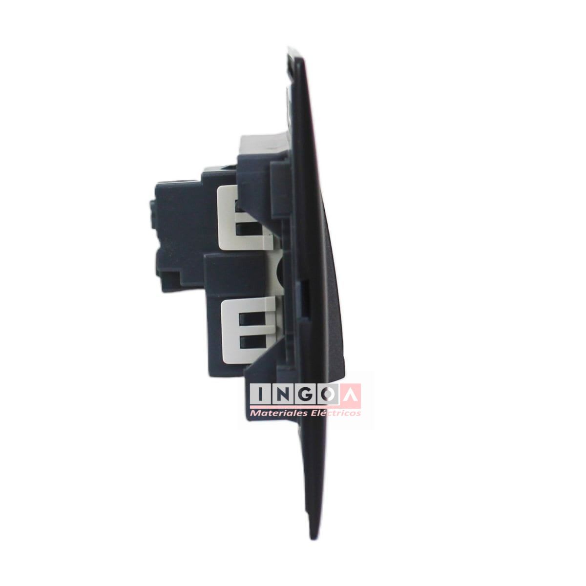 Interruptor Emb. 9/12 10A 250V Negro Linea Andes Lexo4