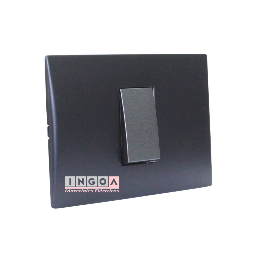 Interruptor Emb. 9/24 10A 250V Negro Linea Andes Lexo2