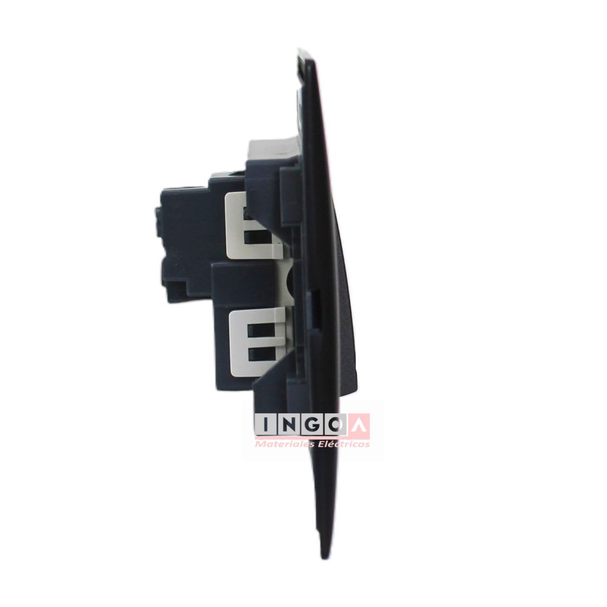 Interruptor Emb. 9/24 10A 250V Negro Linea Andes Lexo3