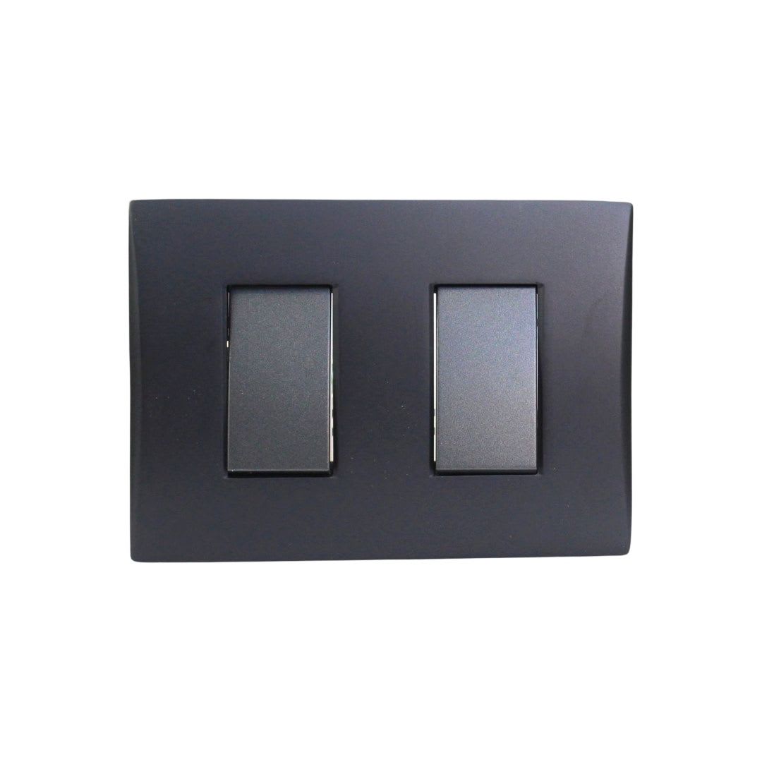 Interruptor Doble Emb. 9/15 10A 250V Negro Linea Andes Lexo 0