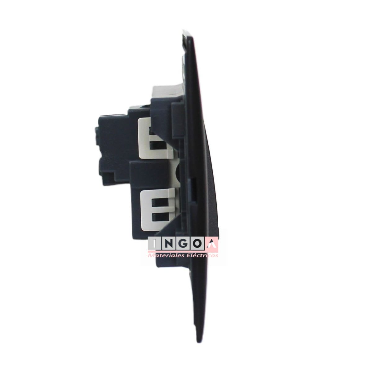 Interruptor Doble Emb. 9/15 10A 250V Negro Linea Andes Lexo4