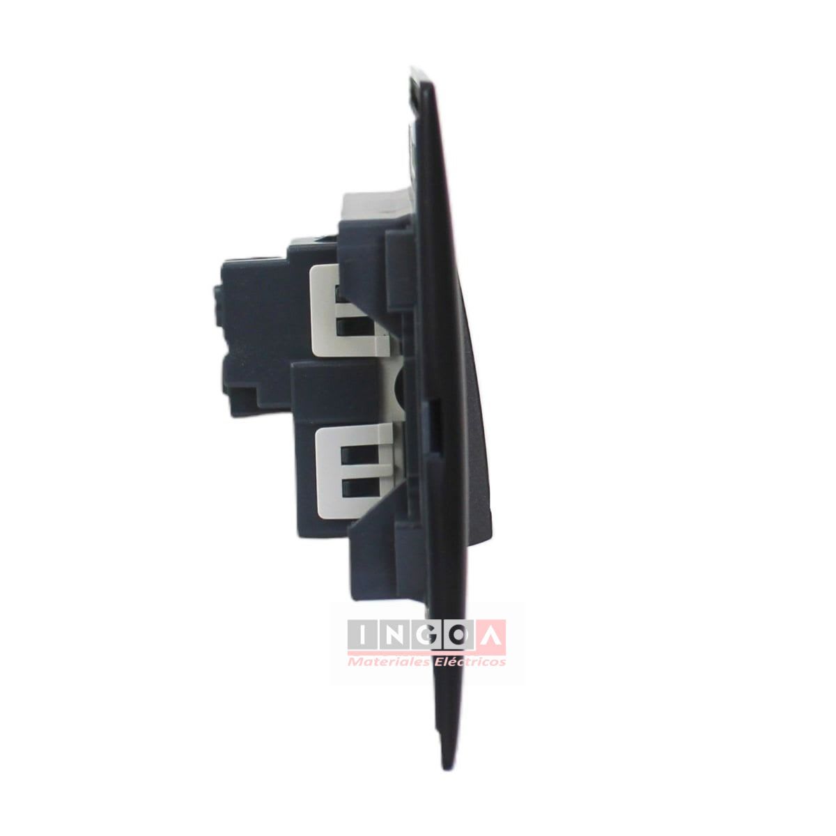 Interruptor Pulsador Timbre Emb. 10A 250V Negro Linea Andes Lexo4