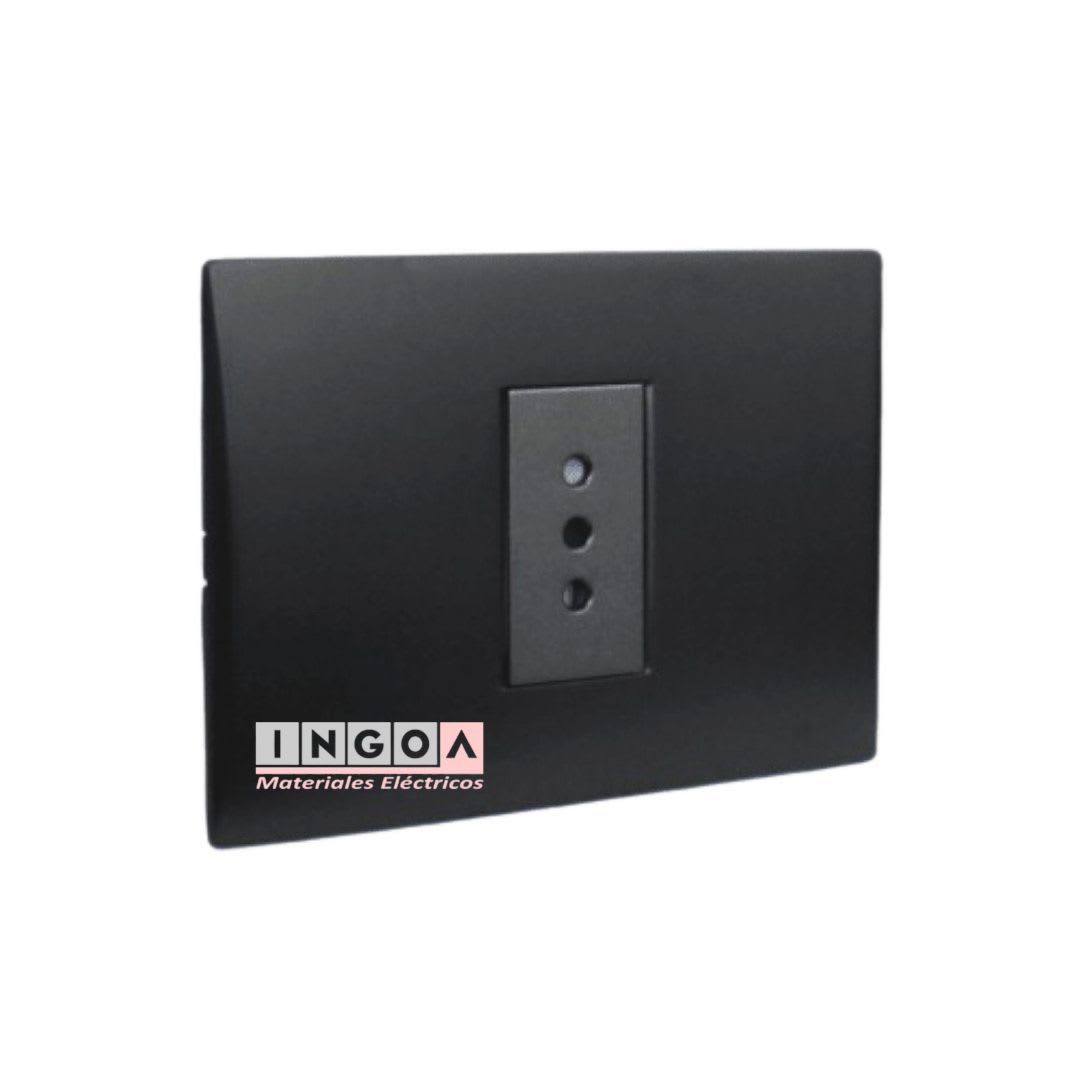 Enchufe Simple Emb. 10A 250V Negro Linea Andes Lexo2