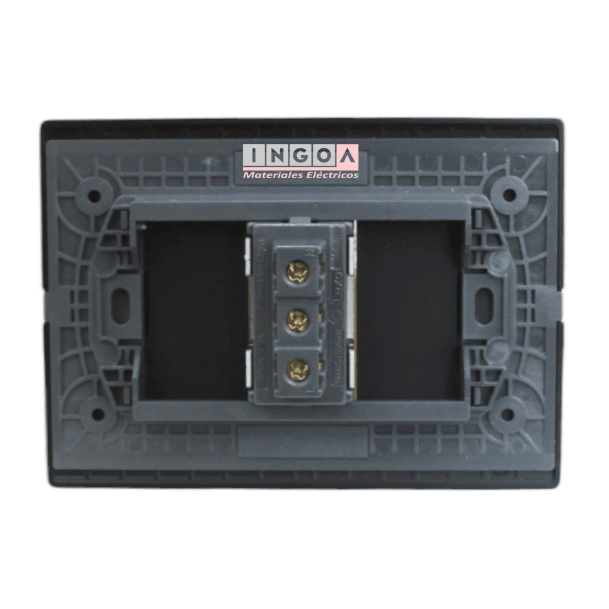 Enchufe Simple Emb. 10A 250V Negro Linea Andes Lexo3