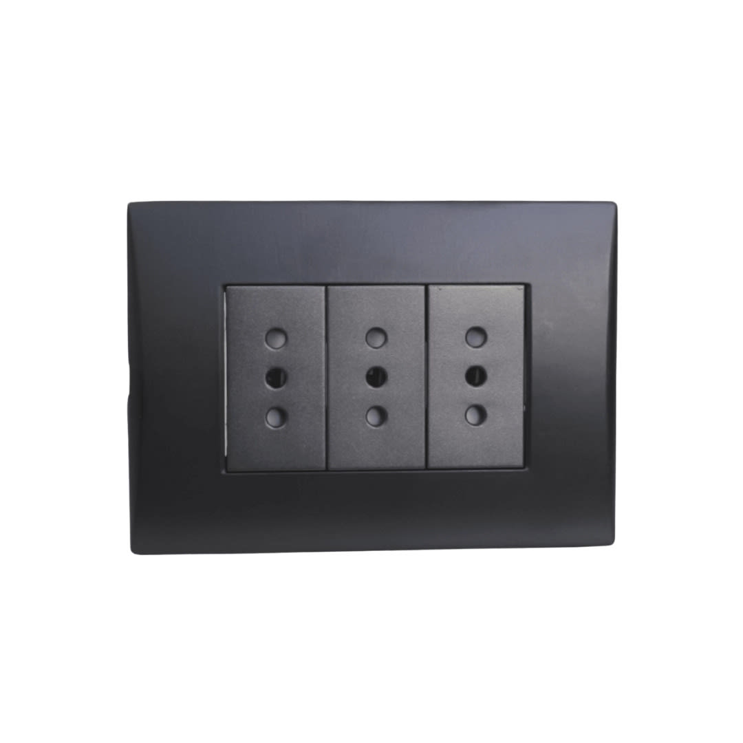 Enchufe Triple Emb. 10A 250V Negro Linea Andes Lexo 0