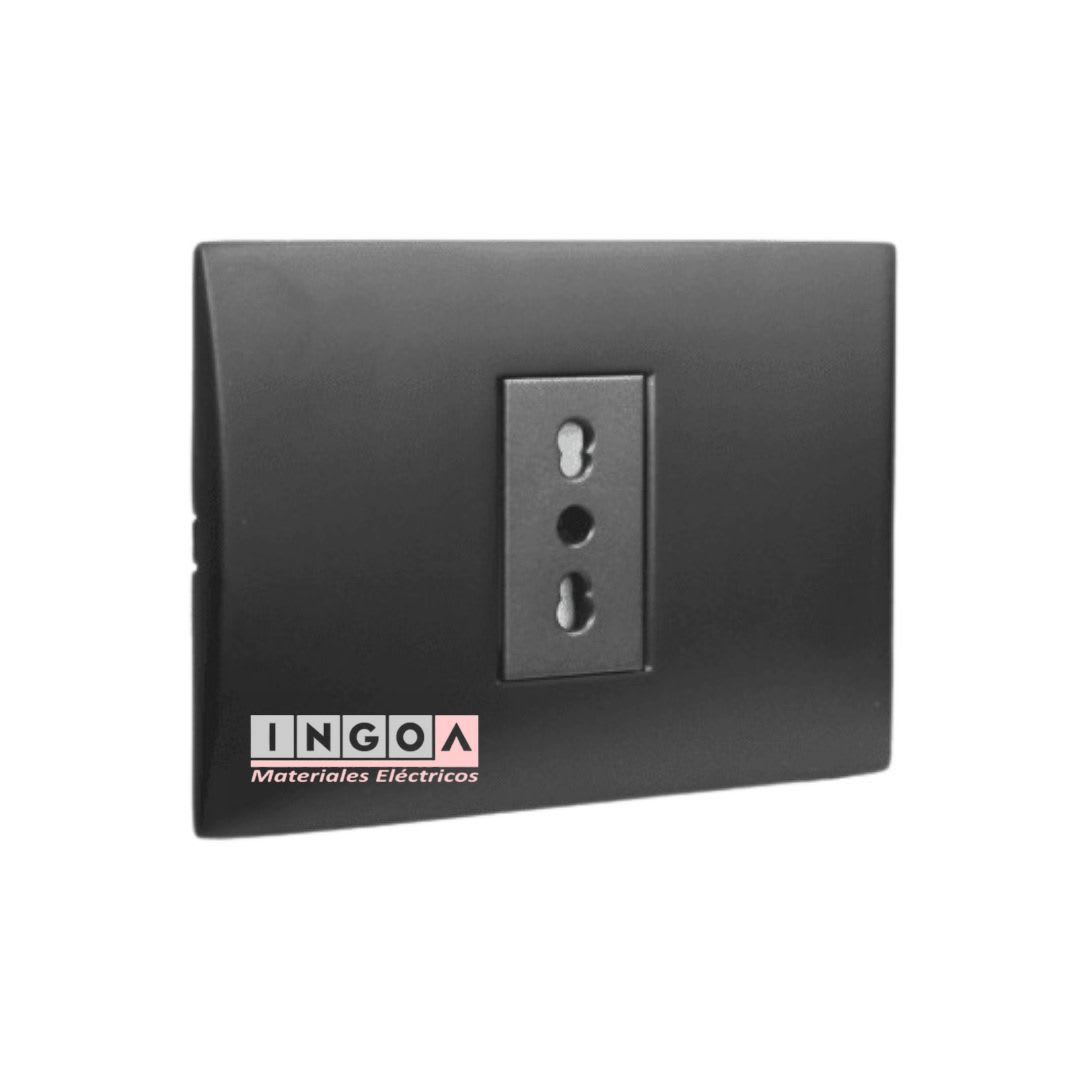 Enchufe Simple Emb. 10/16A 250V Negro Linea Andes Lexo2