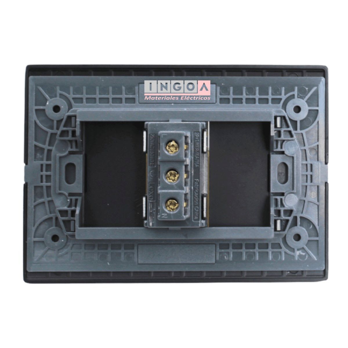 Enchufe Simple Emb. 10/16A 250V Negro Linea Andes Lexo3