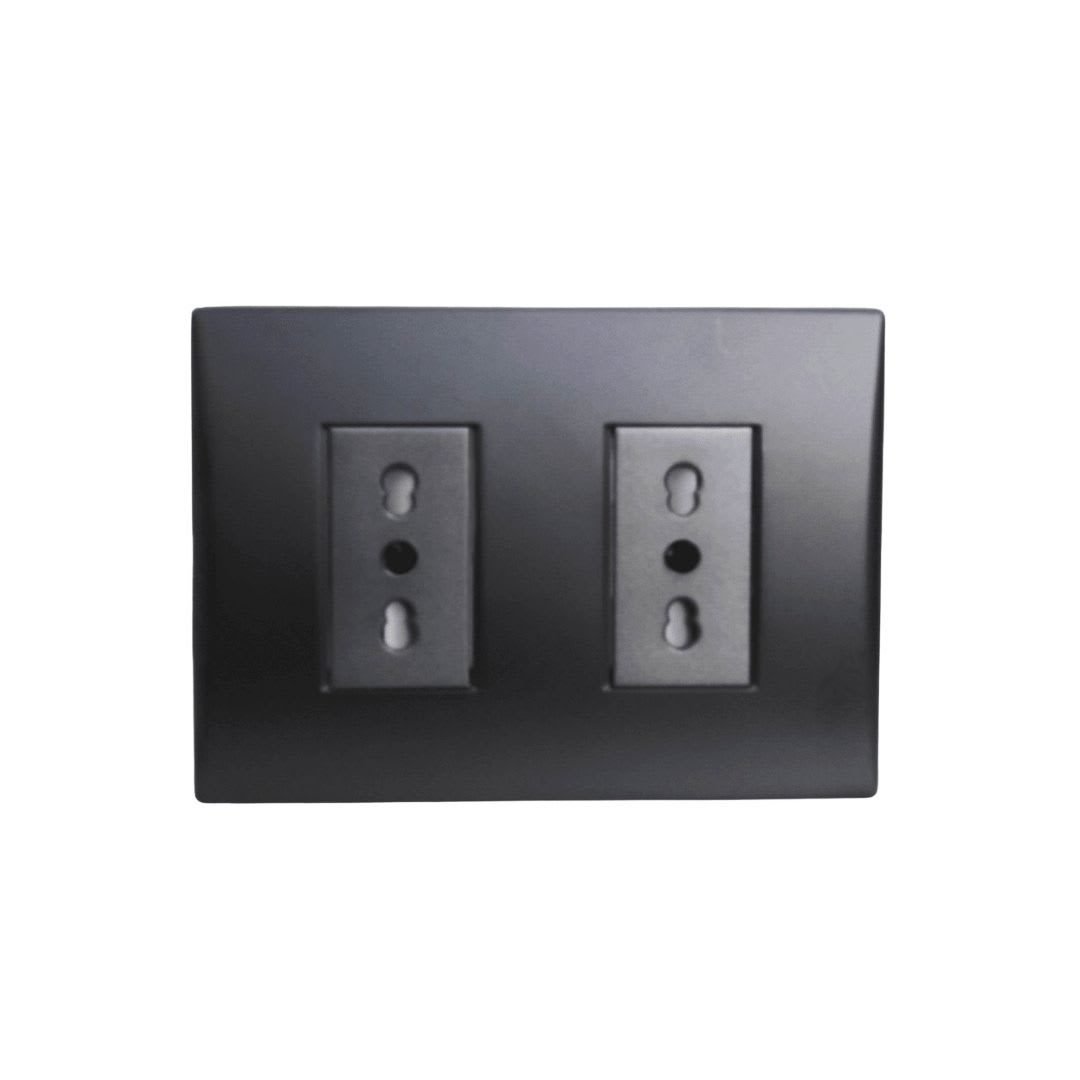 Enchufe Doble Emb. 10/16A 250V Negro Linea Andes Lexo 0