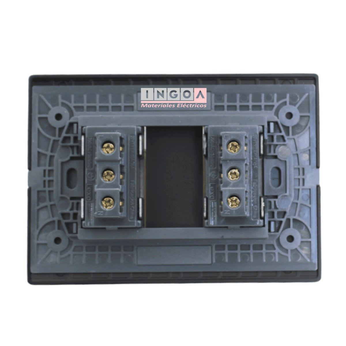 Enchufe Doble Emb. 10/16A 250V Negro Linea Andes Lexo3