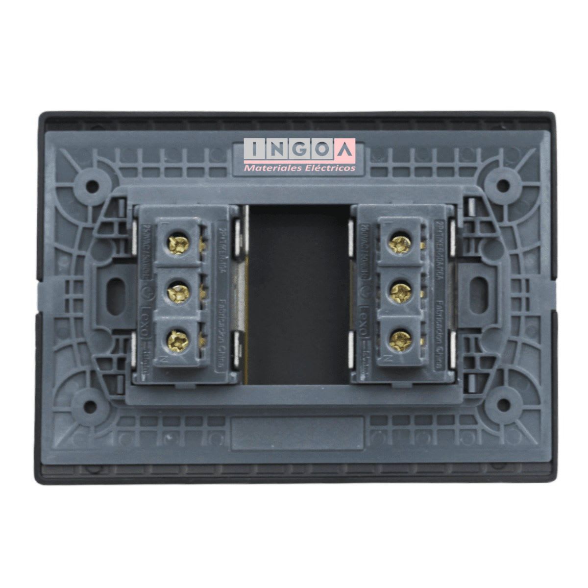 Enchufe Doble Emb. 10A + 10/16A 250V Negro Linea Andes Lexo3