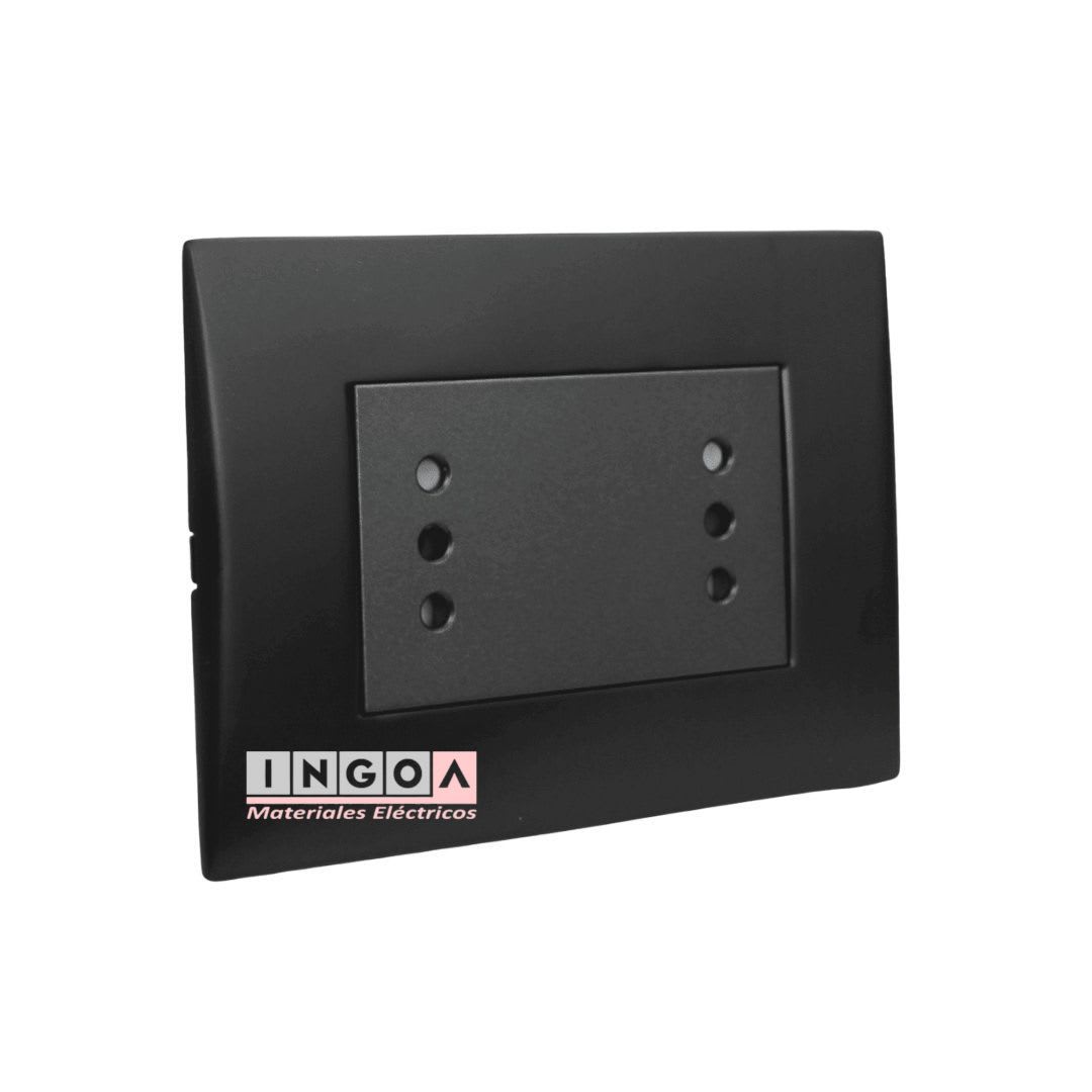 Enchufe Doble Puenteado Emb. 10A 250V Negro Linea Andes Lexo2