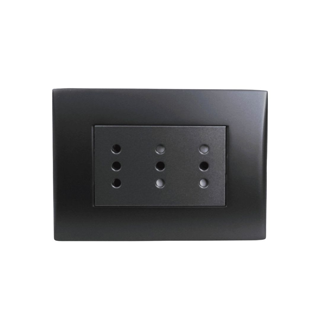 Enchufe Triple Puenteado Emb. 10A 250V Negro Linea Andes Lexo 0