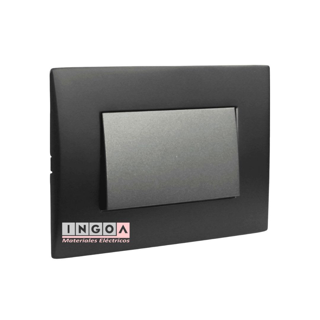 Interruptor Emb. 9/12 Teclon 73MM 10A 250V Negro Linea Andes Lexo2