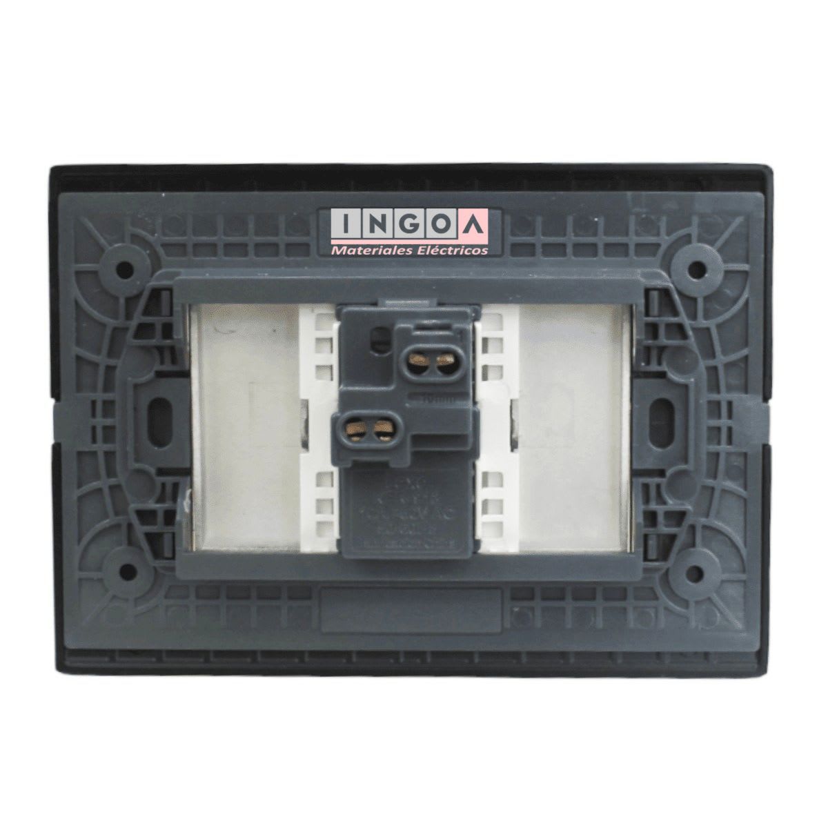 Interruptor Emb. 9/12 Teclon 73MM 10A 250V Negro Linea Andes Lexo3