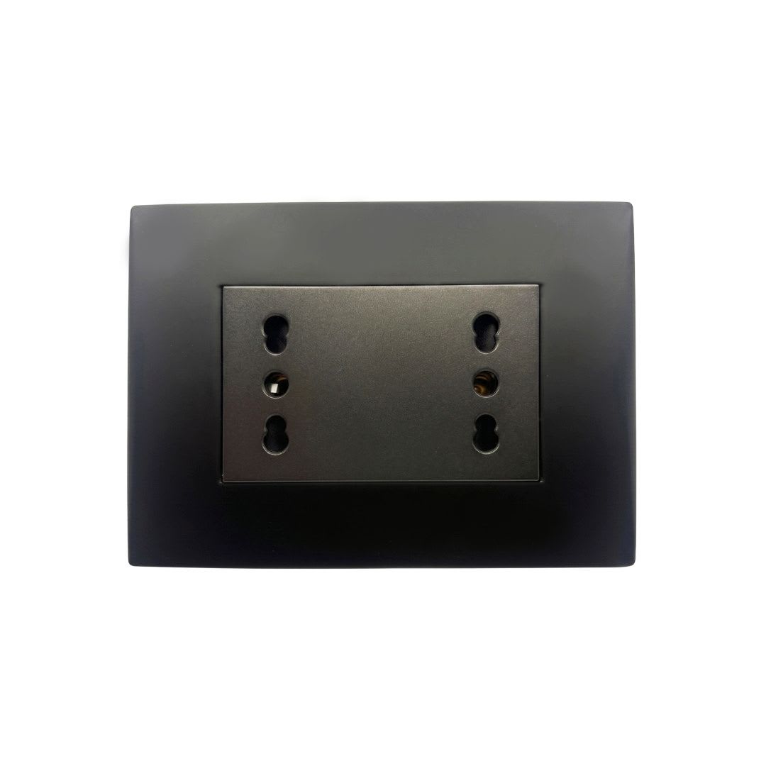 Enchufe Doble Puenteado Emb. 10/16A 250V Negro Linea Andes Lexo - Imagen Principal