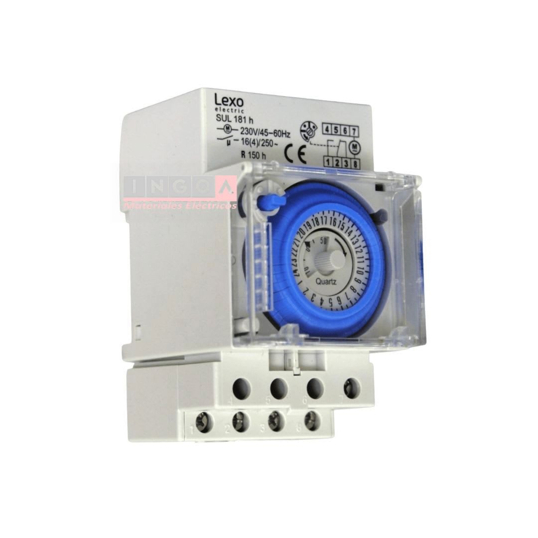 Timer Interruptor Analogico 16A 220V Reserva de Func. de 150 Hrs - Lexo - Vista 2